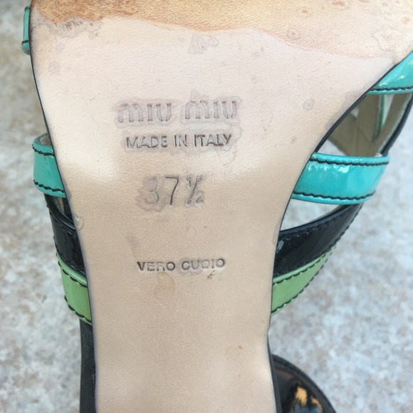 Miu Miu slingback peep toe patent leather sandals - Picture 12 of 12